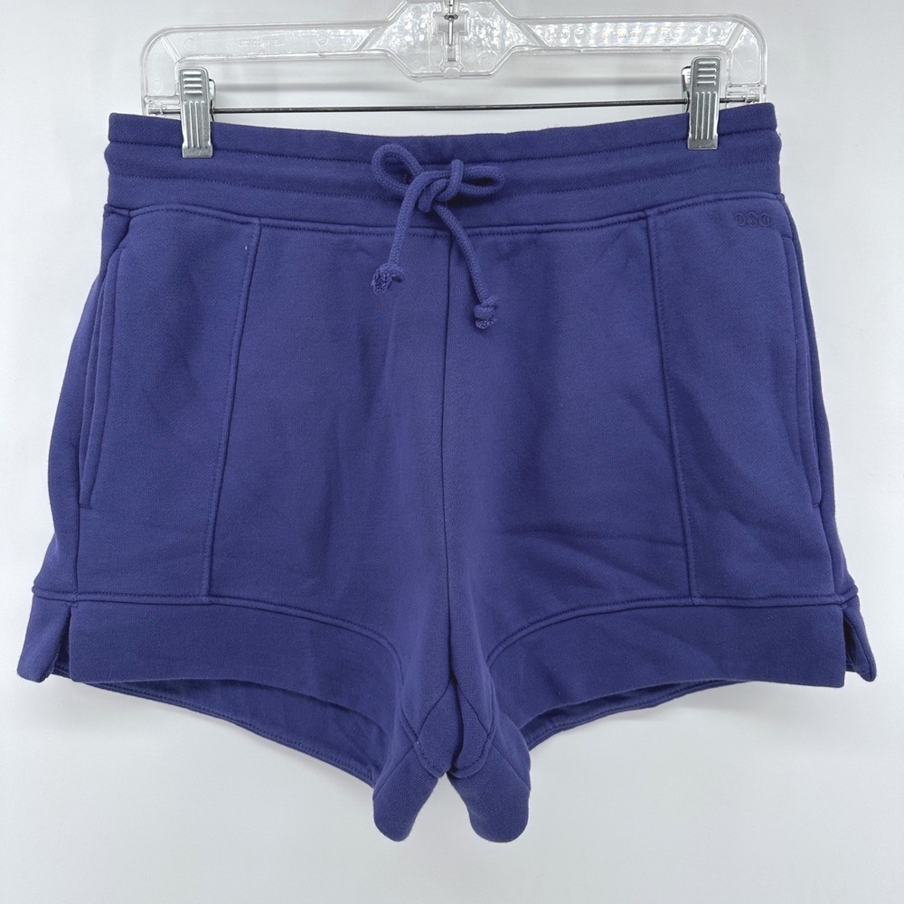 DSG Classic Fleece Mid-Rise Shorts Womens Small Indigo Blue DAW15405 NWT